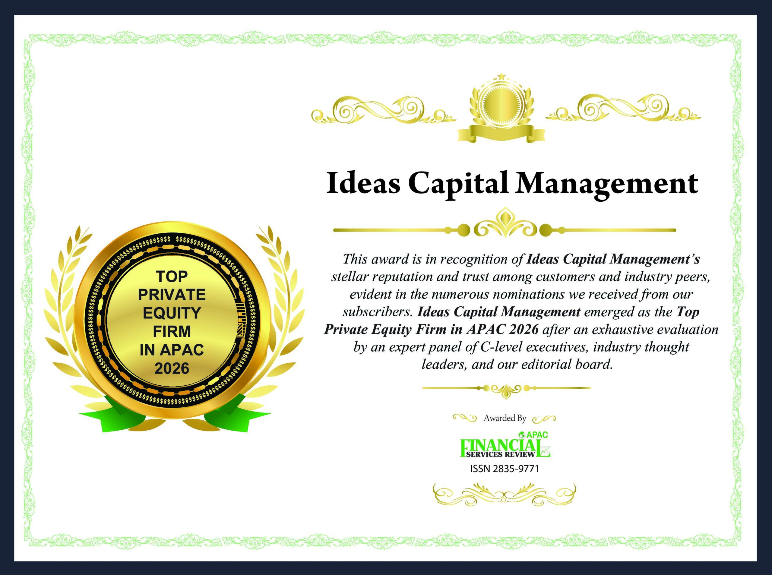 Ideas Capital Management_Certificate